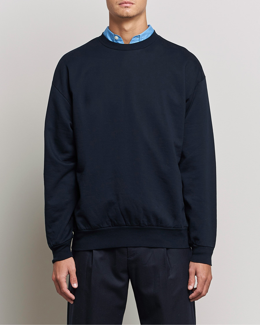 Herre | Trøjer | Auralee | High Gauge Sweatshirt Navy