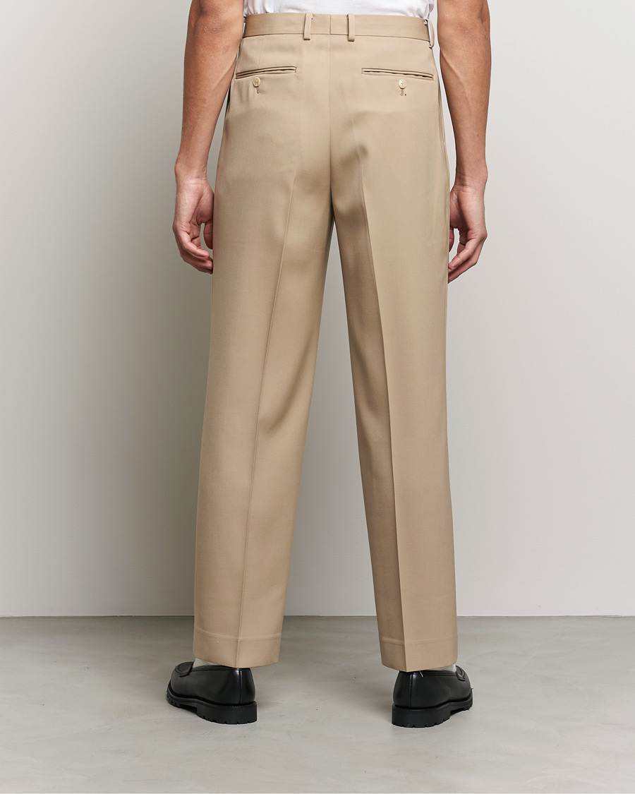 Herre | Bukser | Auralee | Wool Two Tuck Slacks Beige