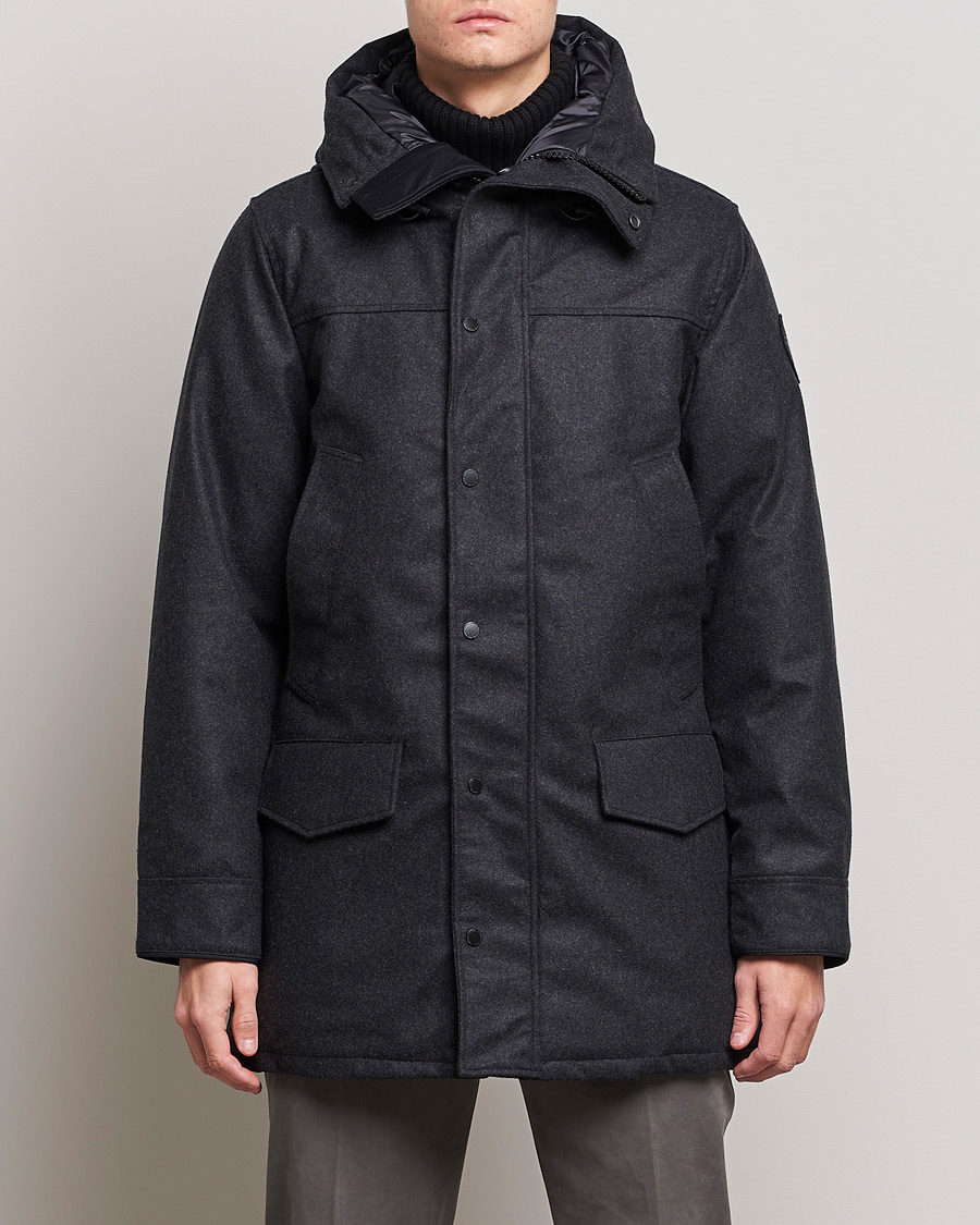 Herre | Vinterjakker | Canada Goose Black Label | Canada Goose Langford Wool Parka Carbon Melange