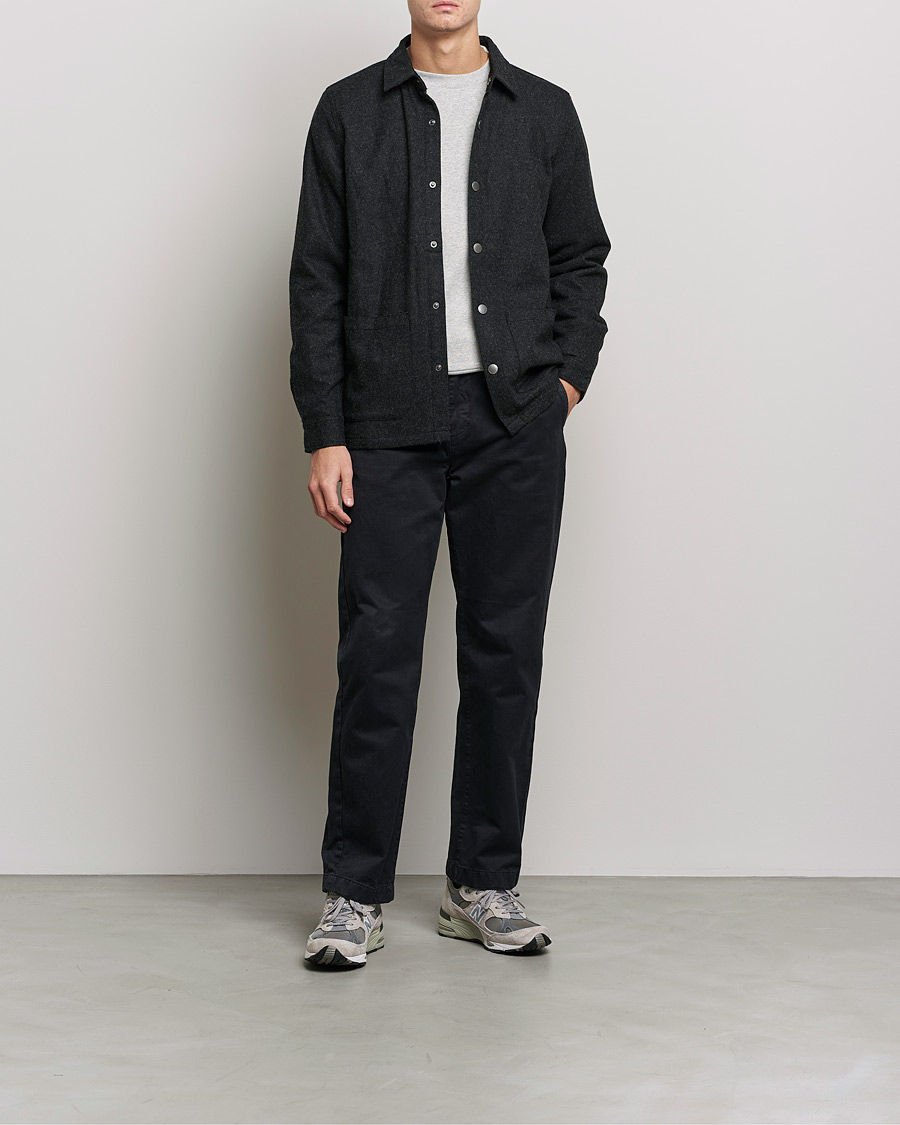 Herre | Contemporary Creators | Barbour White Label | Peter Wool Overshirt Charcoal Marl