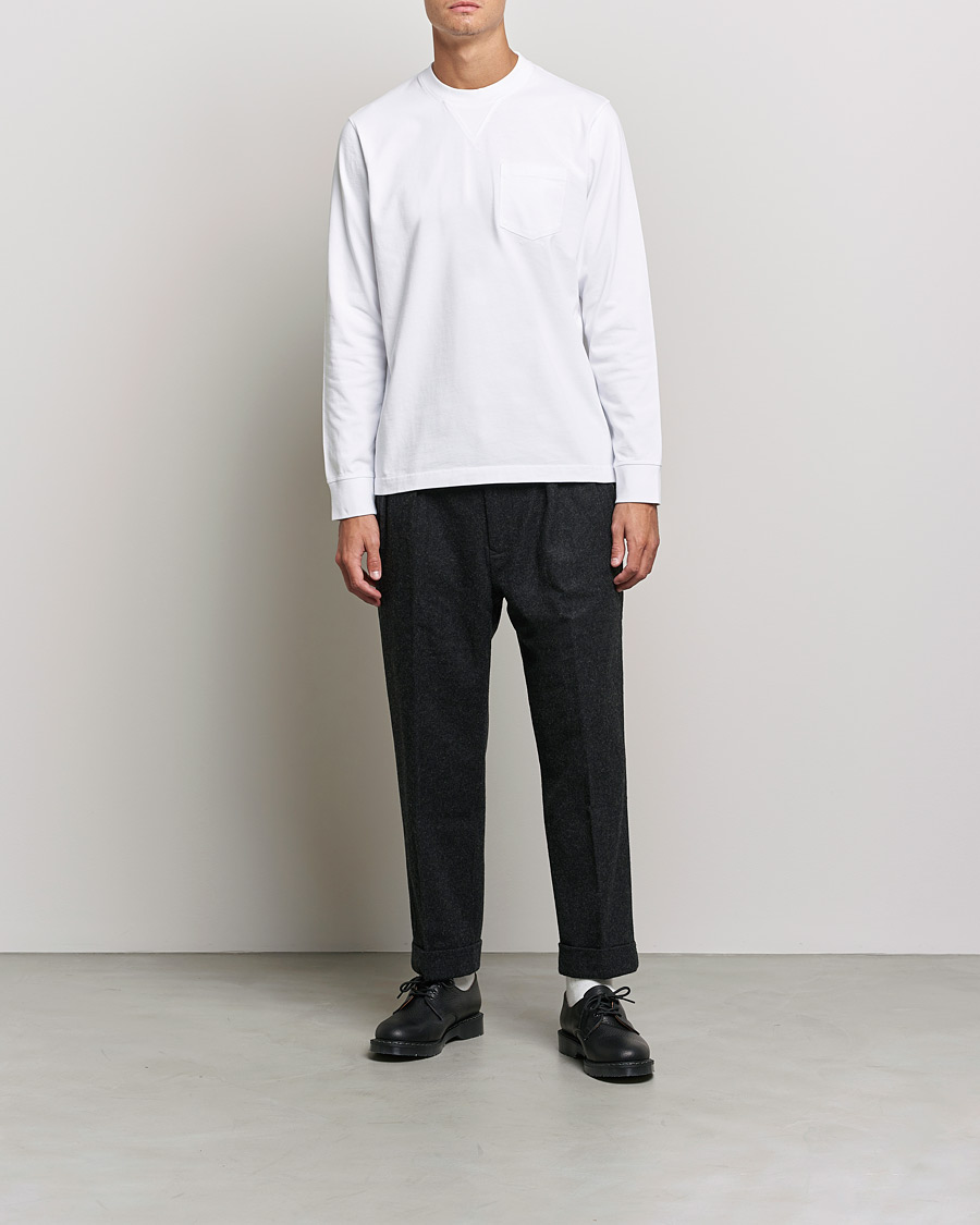 Herre | Contemporary Creators | Barbour White Label | Sheppey Long Sleeve Pocket Tee White