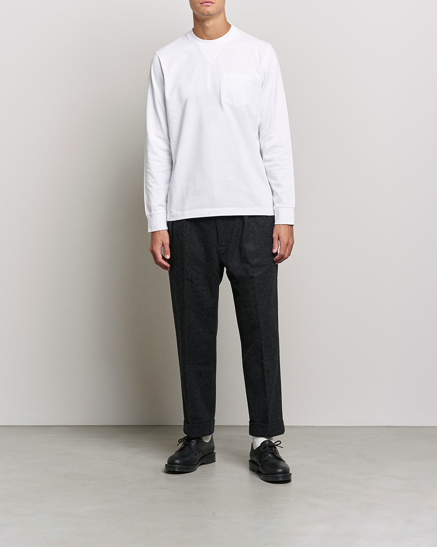 Herre | T-Shirts | Barbour White Label | Sheppey Long Sleeve Pocket Tee White