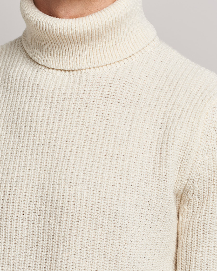 Herre | Trøjer | Barbour International | Knitted Rollneck Whisper White