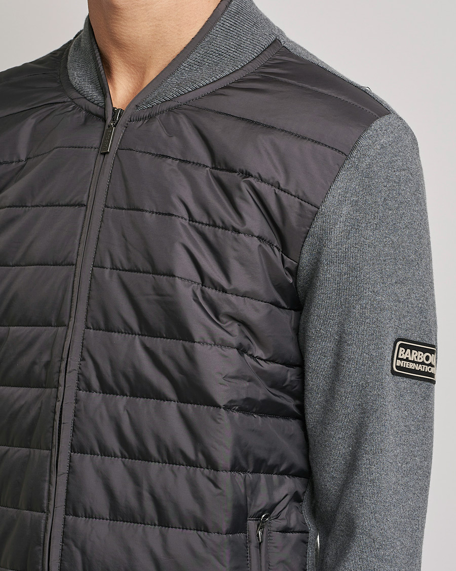 Herre | Trøjer | Barbour International | Baffle Zip Through Sweater Storm Grey Marl