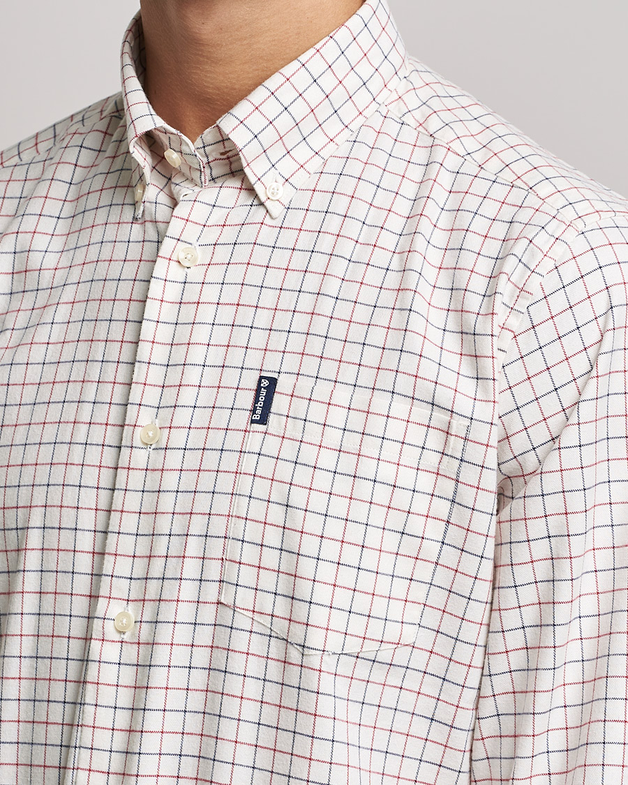 Herre | Skjorter | Barbour Lifestyle | Dillon Check Flannel Shirt White/Red