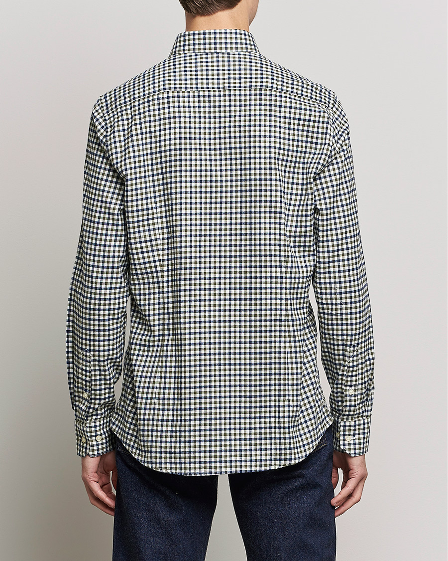 Herre | Skjorter | Barbour Lifestyle | Finkle Gingham Flannel Shirt Olive