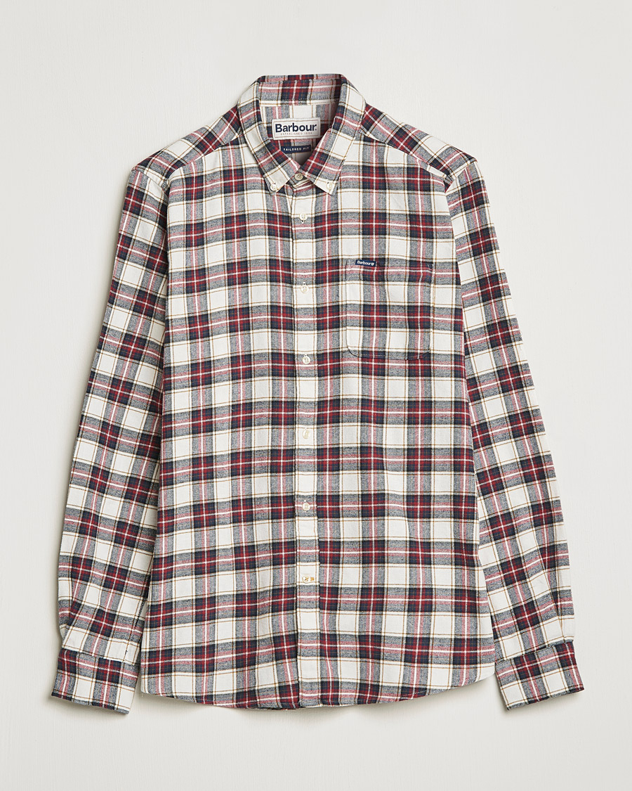 Herre | Skjorter | Barbour Lifestyle | Alderton Flannel Check Shirt Ecru