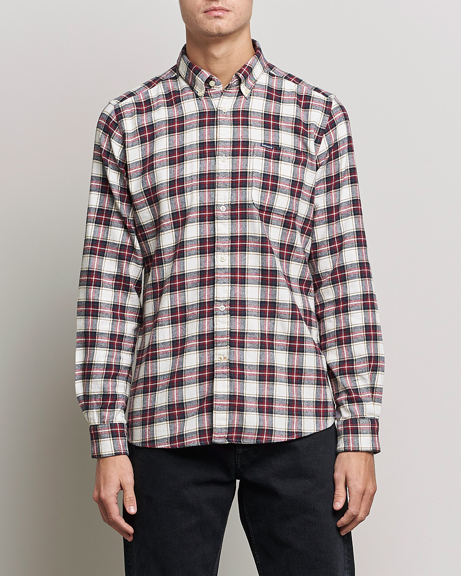 Herre | Casual | Barbour Lifestyle | Alderton Flannel Check Shirt Ecru