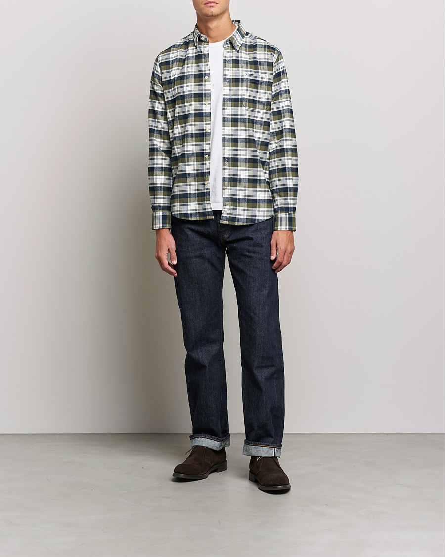Herre | Flannelskjorter | Barbour Lifestyle | Stonewell Flannel Check Shirt Olive