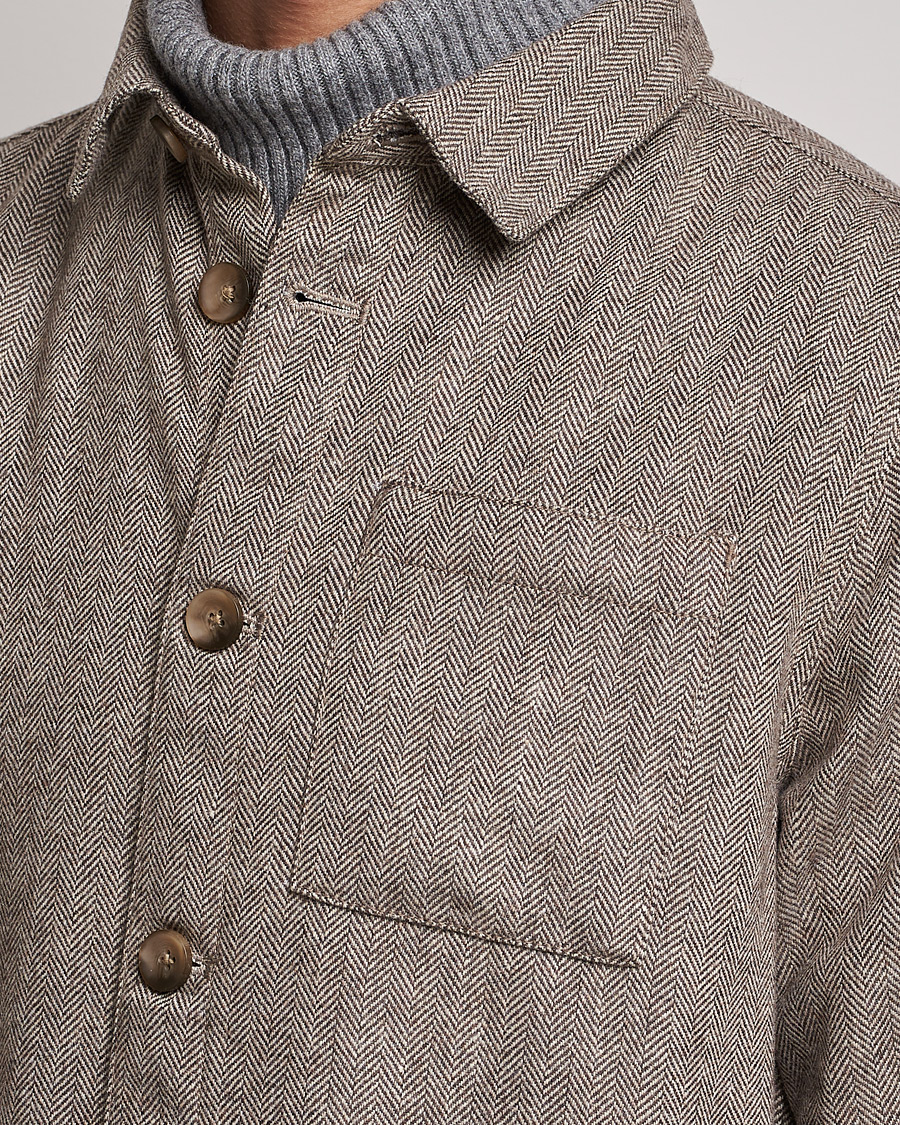 Herre | Skjorter | Barbour Lifestyle | Menfort Herringbone Overshirt Stone