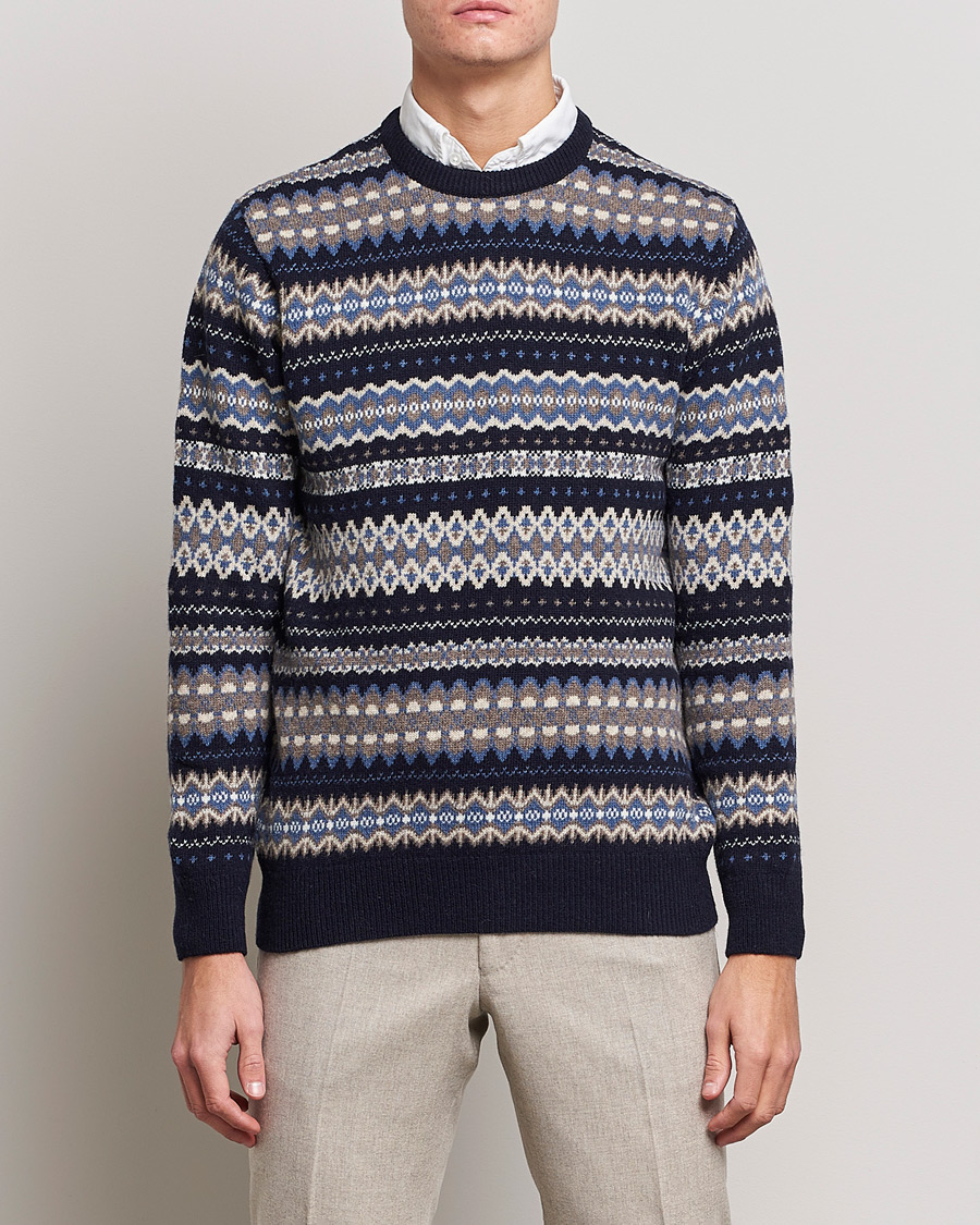 Herre | Trøjer | Barbour Lifestyle | Case Fair Isle Crew Midnight