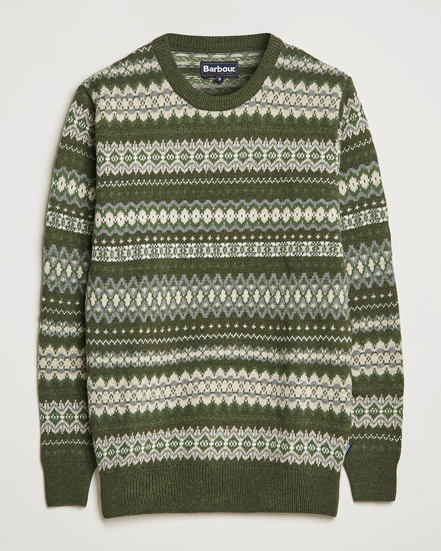 Herre | Trøjer | Barbour Lifestyle | Case Fair Isle Crew Olive