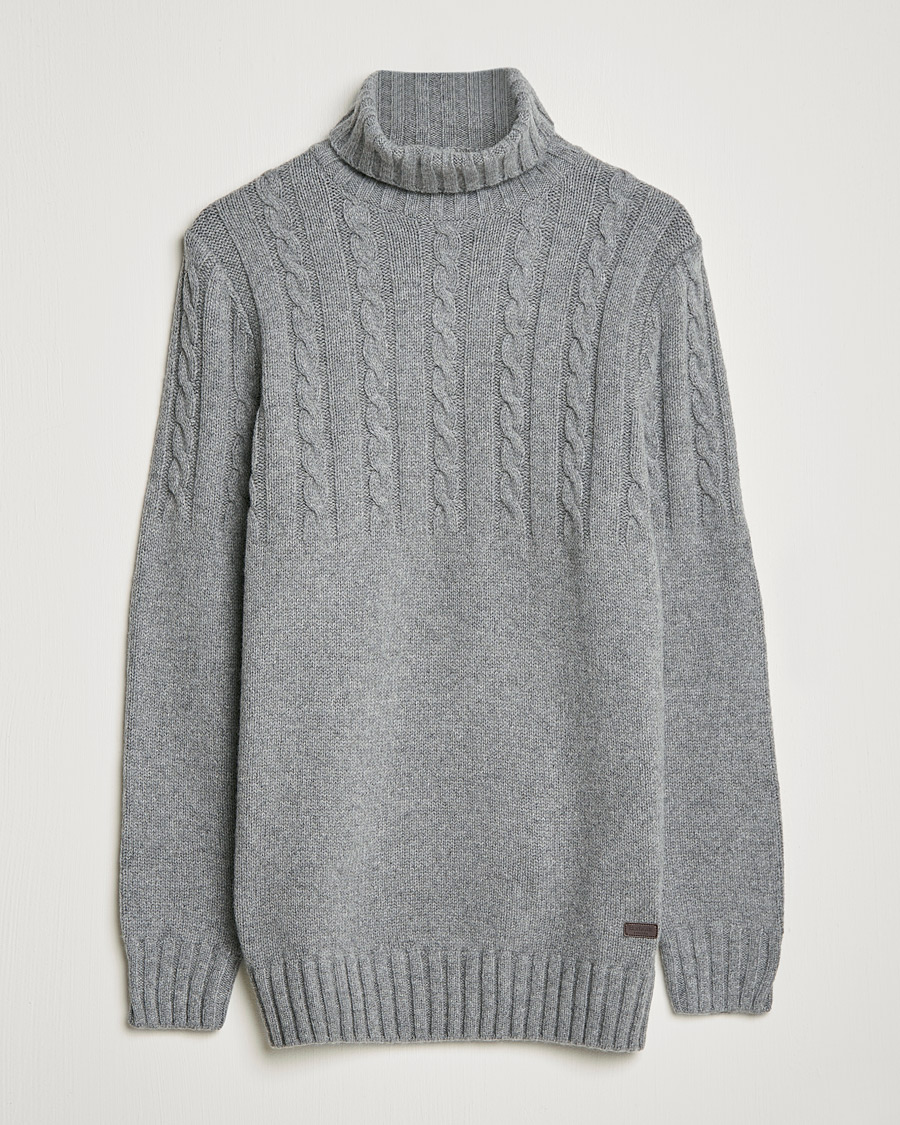 Herre | Trøjer | Barbour Lifestyle | Duffle Cable Rollneck Grey Marl