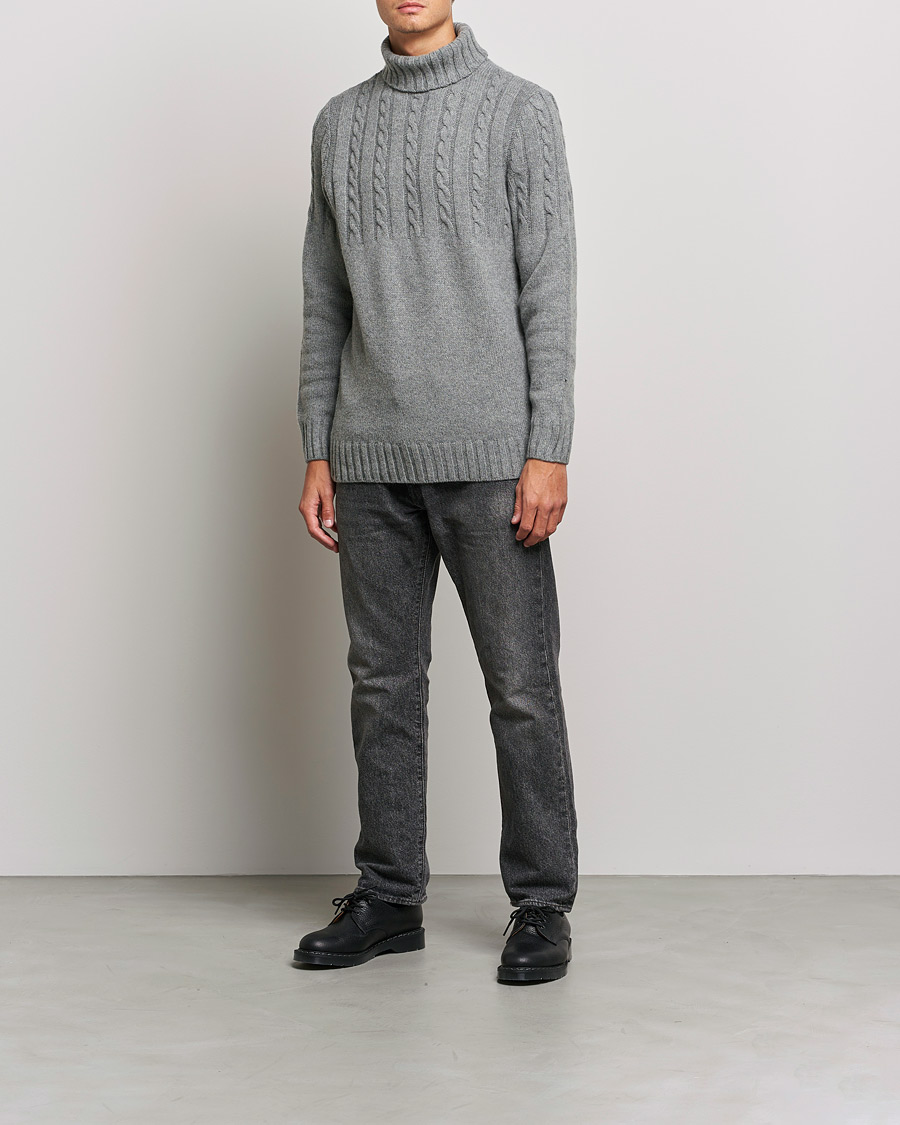 Herre | Barbour Lifestyle | Barbour Lifestyle | Duffle Cable Rollneck Grey Marl
