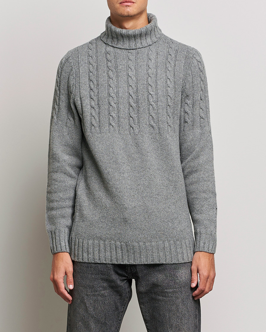 Herre | Trøjer | Barbour Lifestyle | Duffle Cable Rollneck Grey Marl