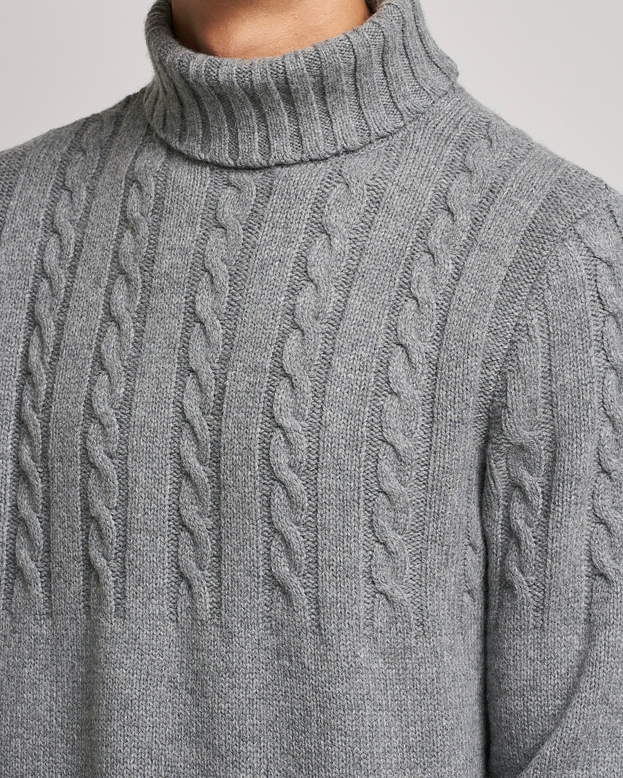 Herre | Trøjer | Barbour Lifestyle | Duffle Cable Rollneck Grey Marl
