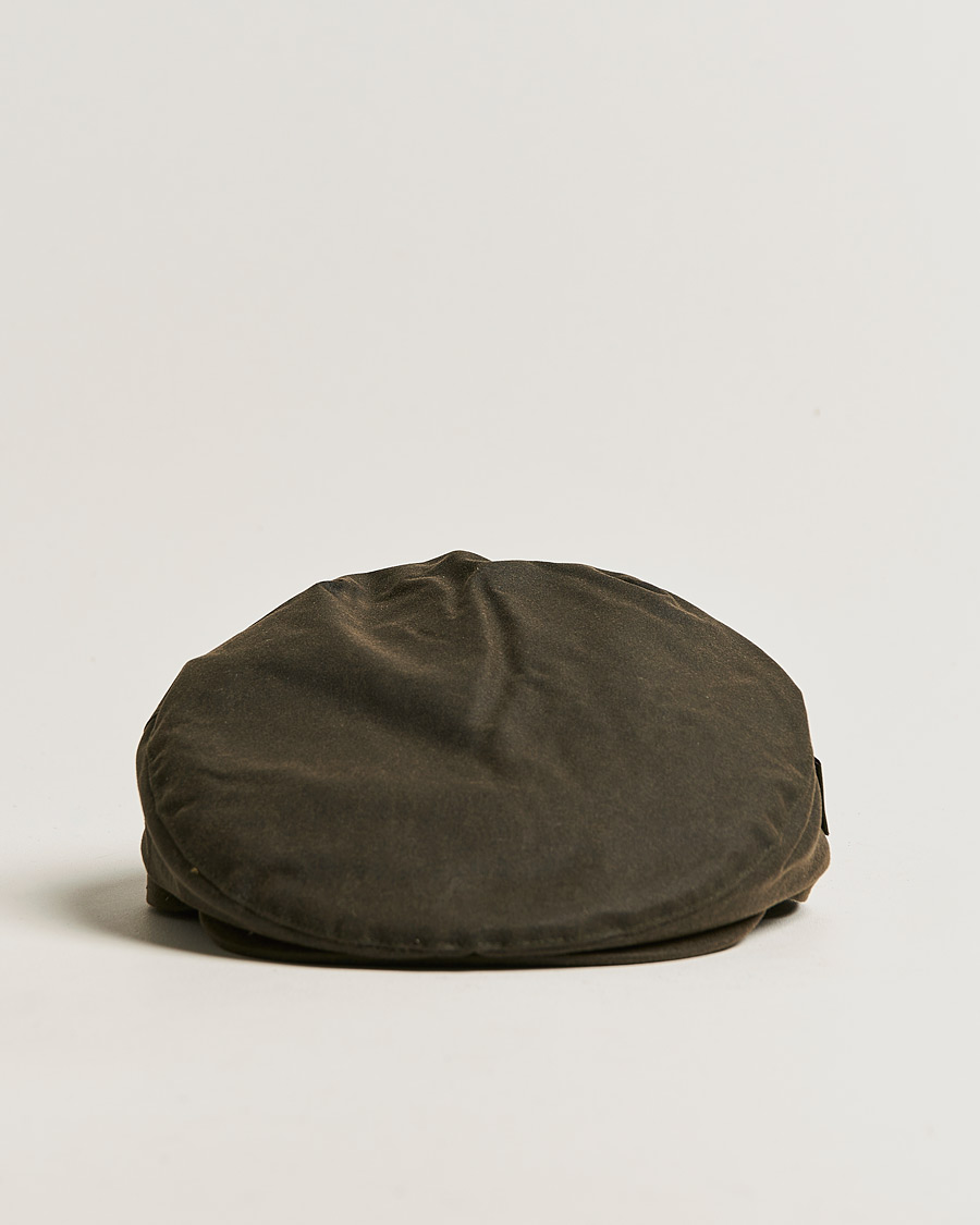 Herre | Sixpence | Barbour Lifestyle | Waxed Flat Cap Olive