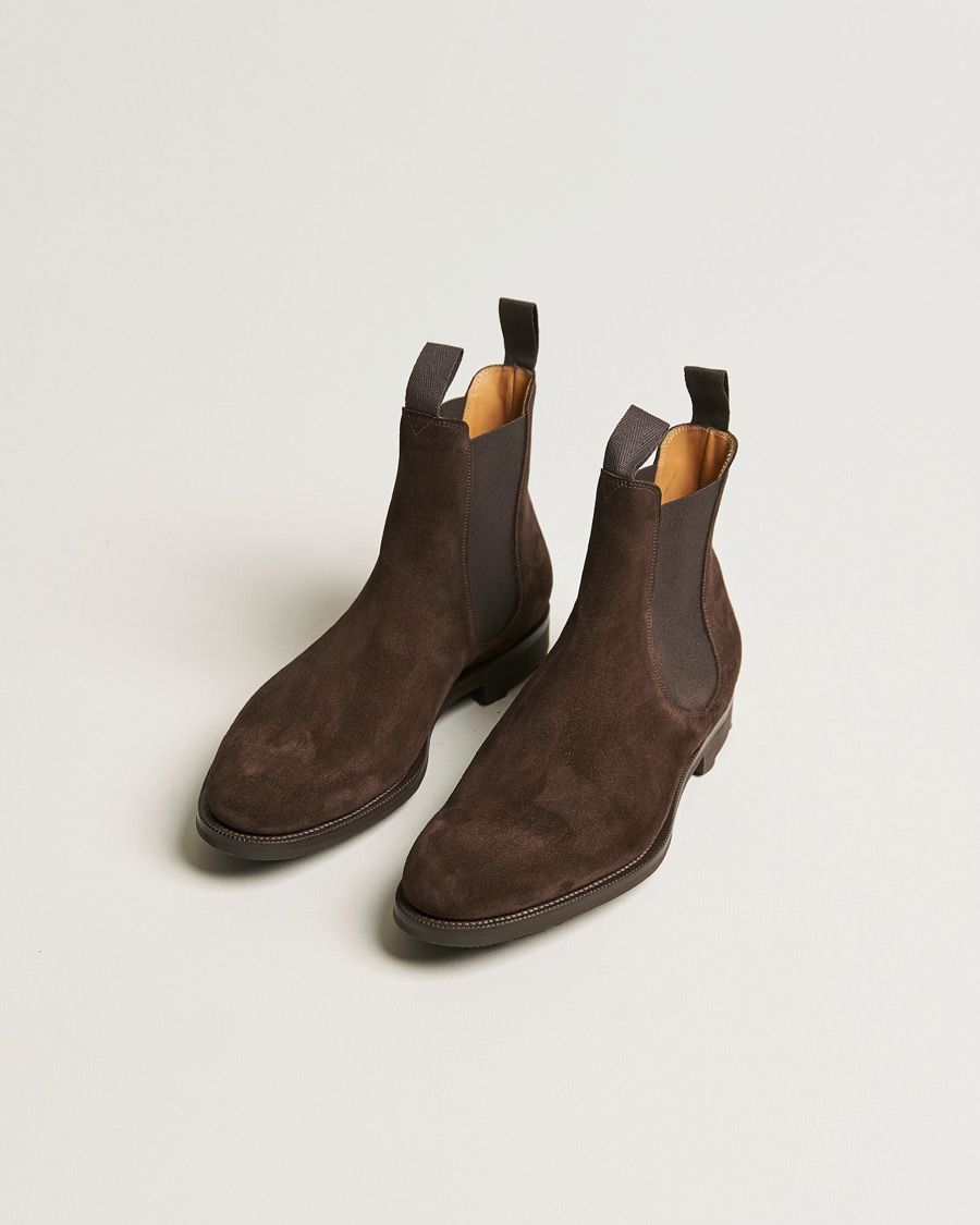 Herre | Best of British | Edward Green | Newmarket Suede Chelsea Boot Espresso