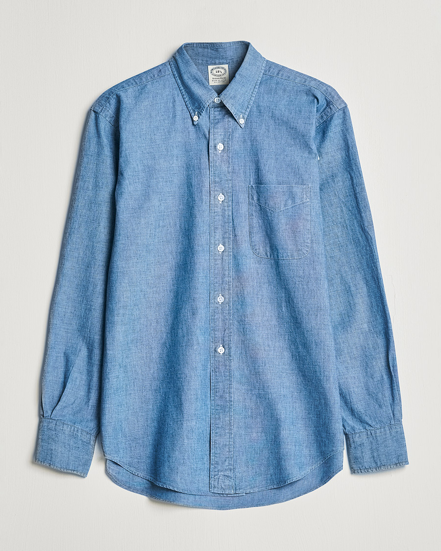 Herre | Denimskjorter | Kamakura Shirts | Vintage Ivy Chambray BD Shirt Light Blue