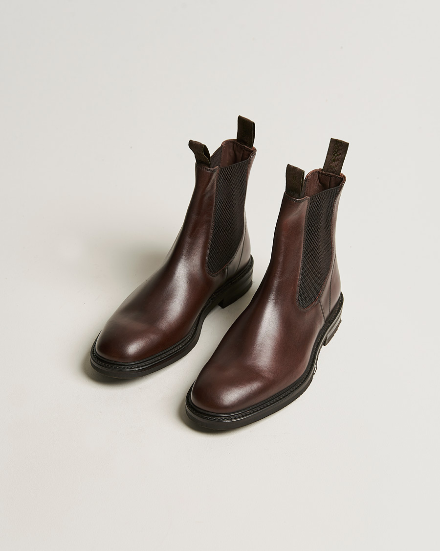 Herre | Håndlavede sko | Loake 1880 | Dingley Waxed Leather Chelsea Boot Dark Brown