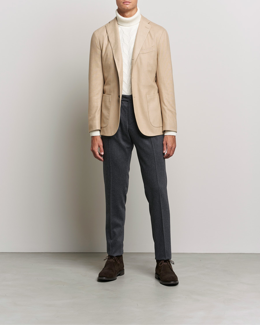Herre | Blazere & jakker | Boglioli | K Jacket Dyed Flannel Blazer Beige