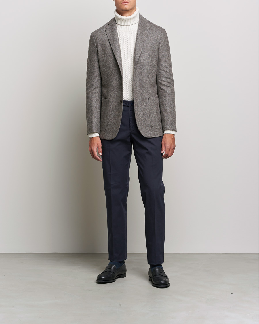 Herre | Blazere & jakker | Boglioli | K Jacket Herringbone Wool Blazer Light Grey