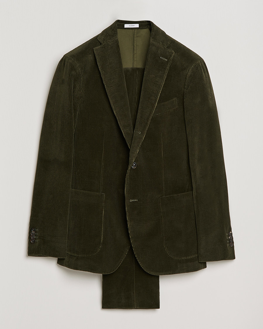 Herre | Jakkesæt | Boglioli | K Jacket Wale Corduroy Suit Forest Green