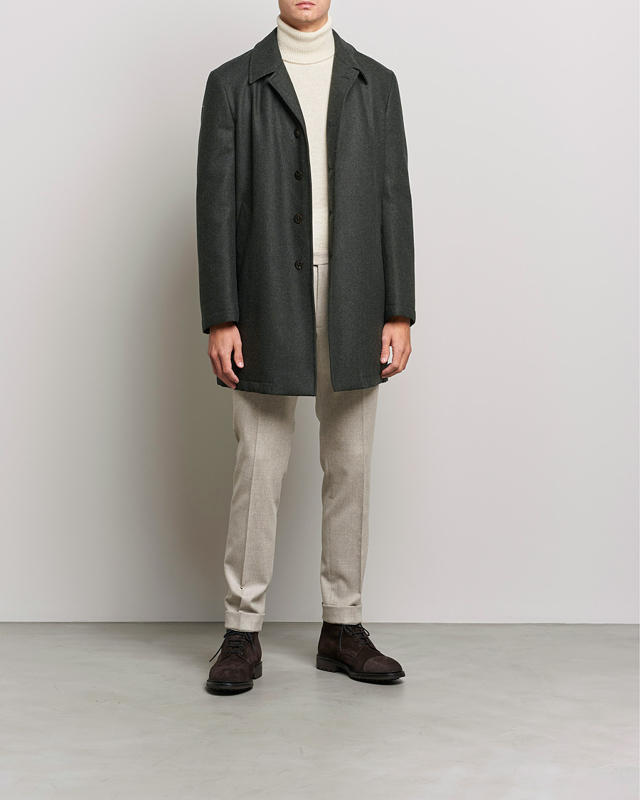 Herre | Jakker | Boglioli | Padded Wool Coat Forest Green