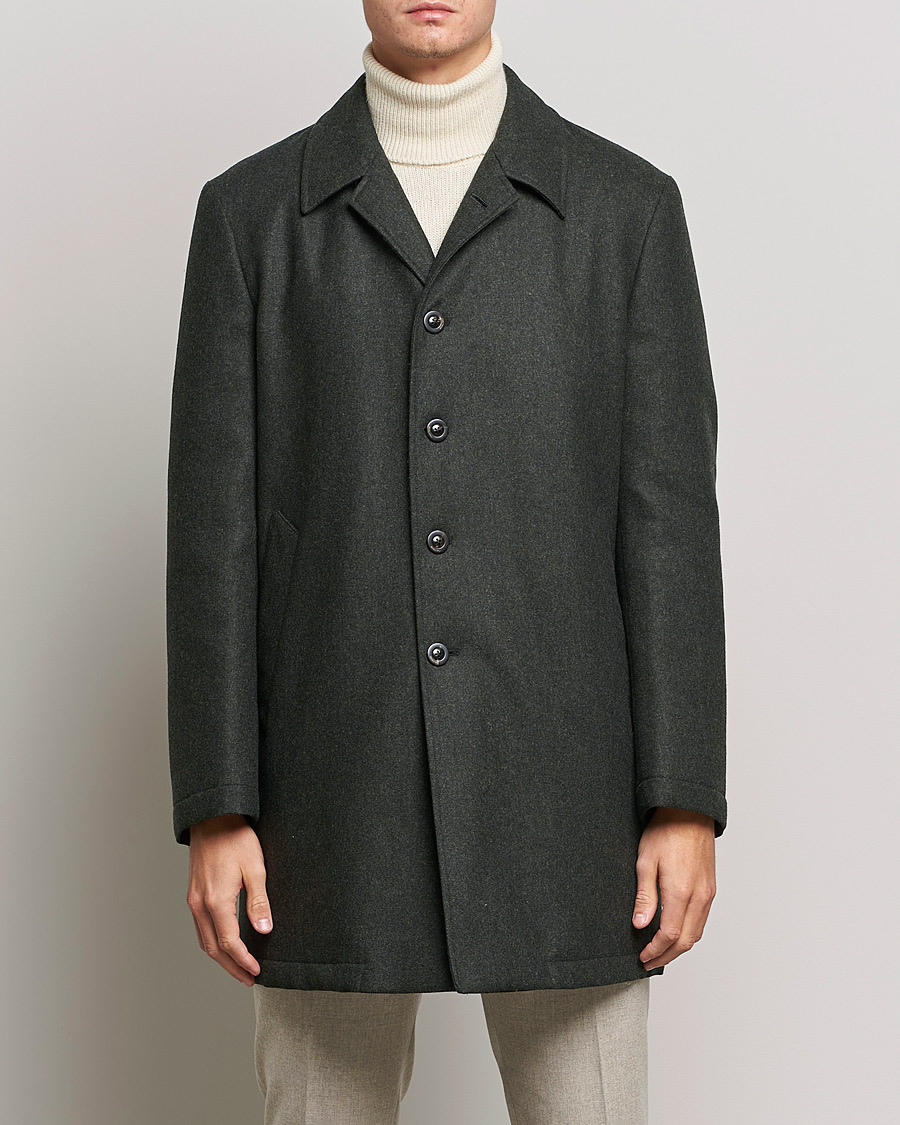 Herre | Jakker | Boglioli | Padded Wool Coat Forest Green