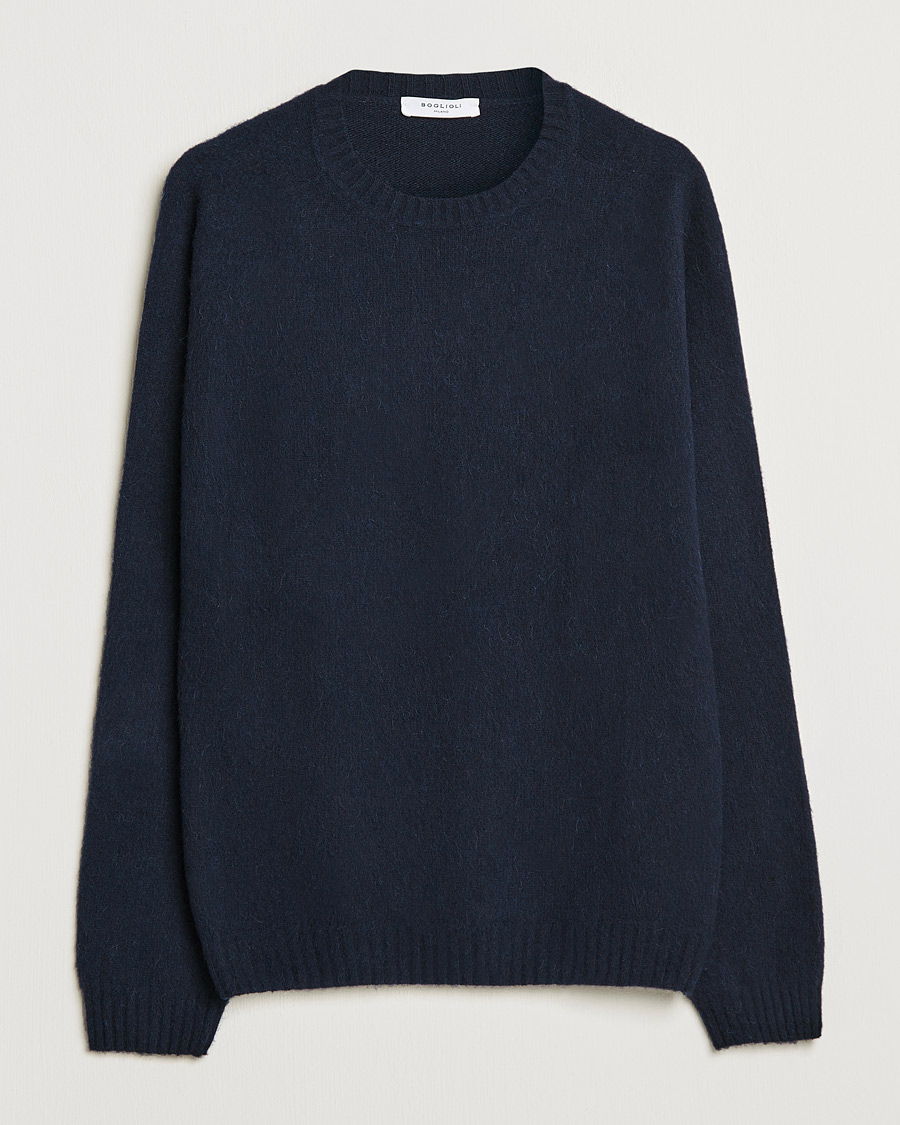 Herre | Trøjer | Boglioli | Brushed Cashmere Sweater Navy
