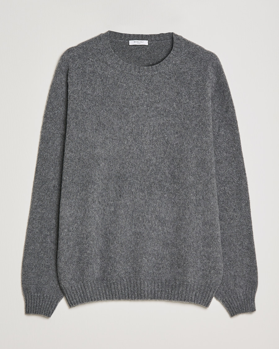Herre | Trøjer | Boglioli | Brushed Cashmere Sweater Grey Melange