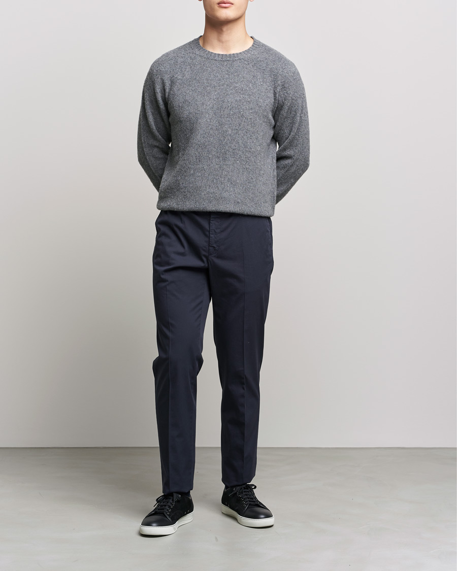 Herre | Trøjer | Boglioli | Brushed Cashmere Sweater Grey Melange