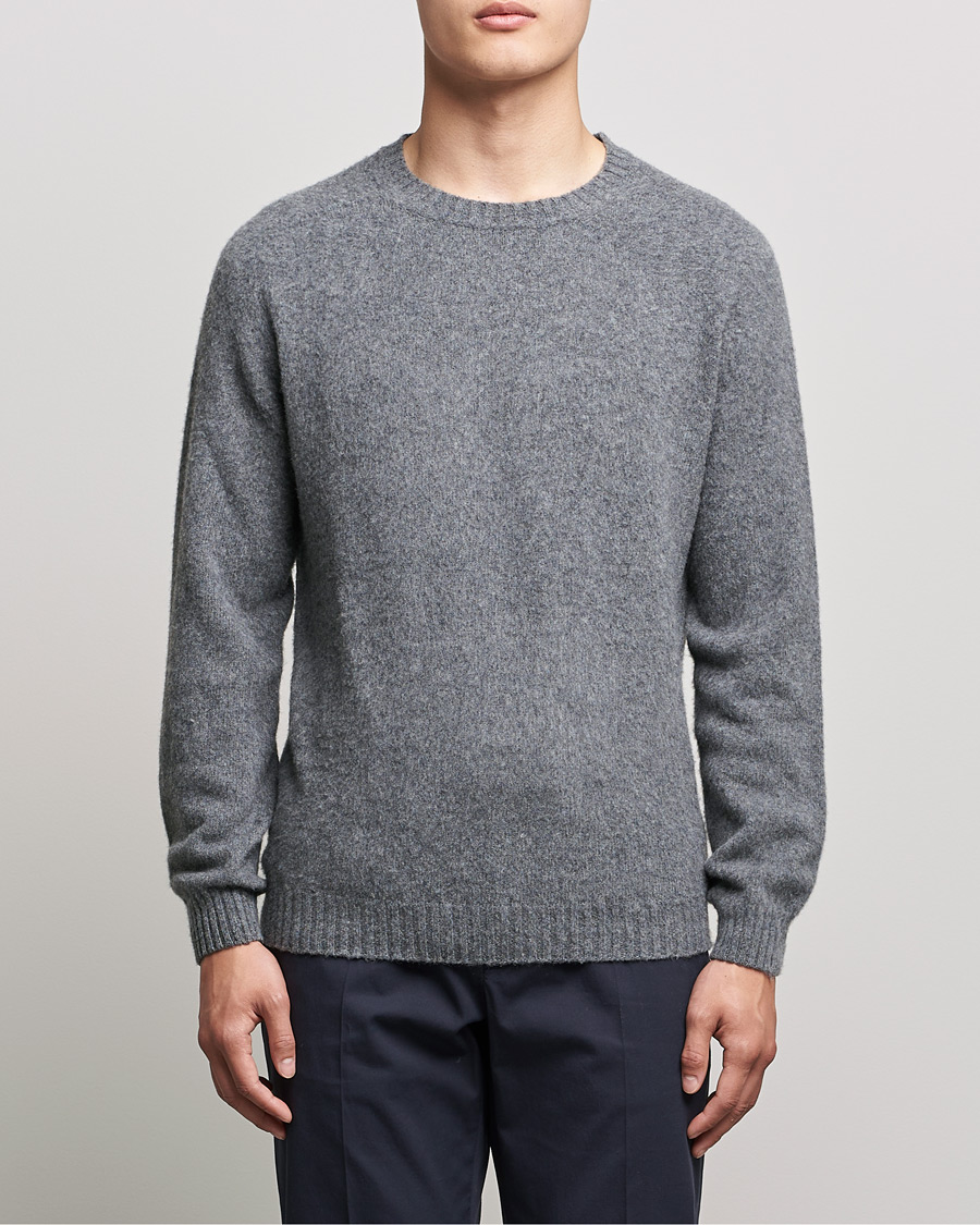 Herre | Trøjer | Boglioli | Brushed Cashmere Sweater Grey Melange