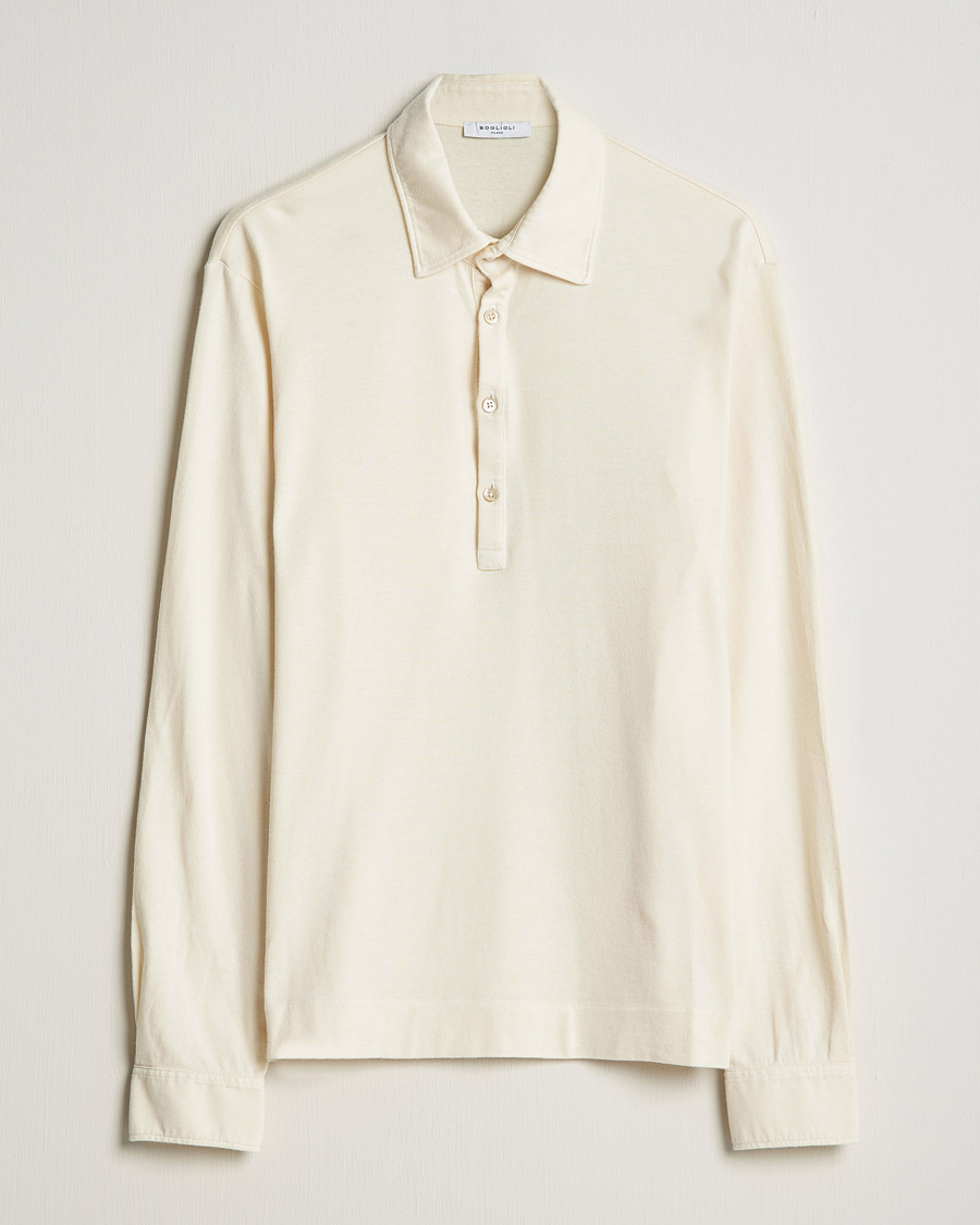 Herre | Trøjer | Boglioli | Long Sleeve Polo Shirt Off White