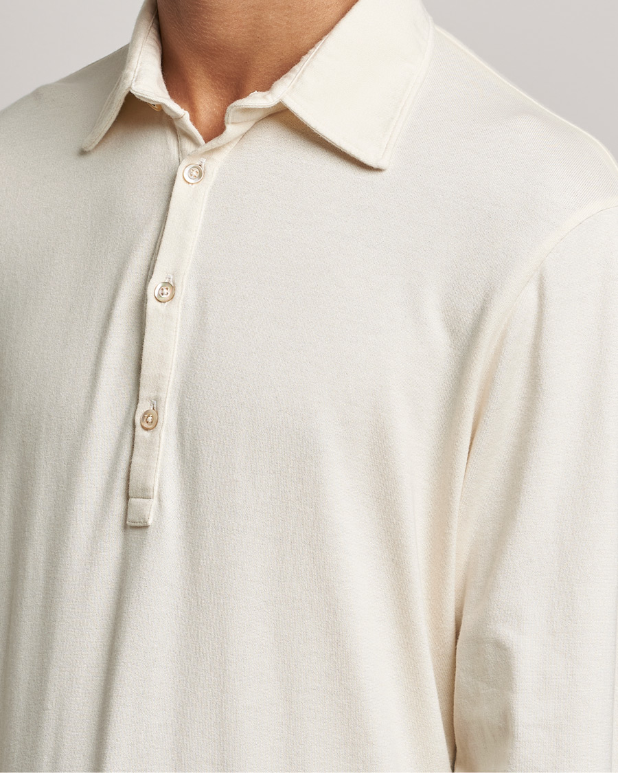 Herre | Trøjer | Boglioli | Long Sleeve Polo Shirt Off White