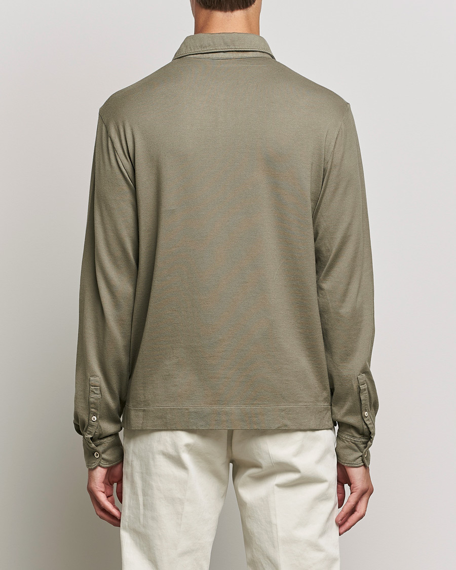 Herre | Trøjer | Boglioli | Long Sleeve Polo Shirt Sage Green