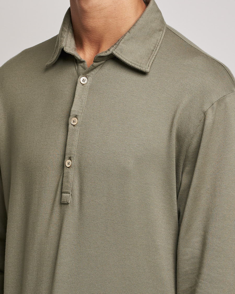Herre | Trøjer | Boglioli | Long Sleeve Polo Shirt Sage Green