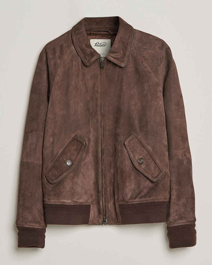 Herre | Jakker | Valstar | Suede Bomber Jacket Dark Brown