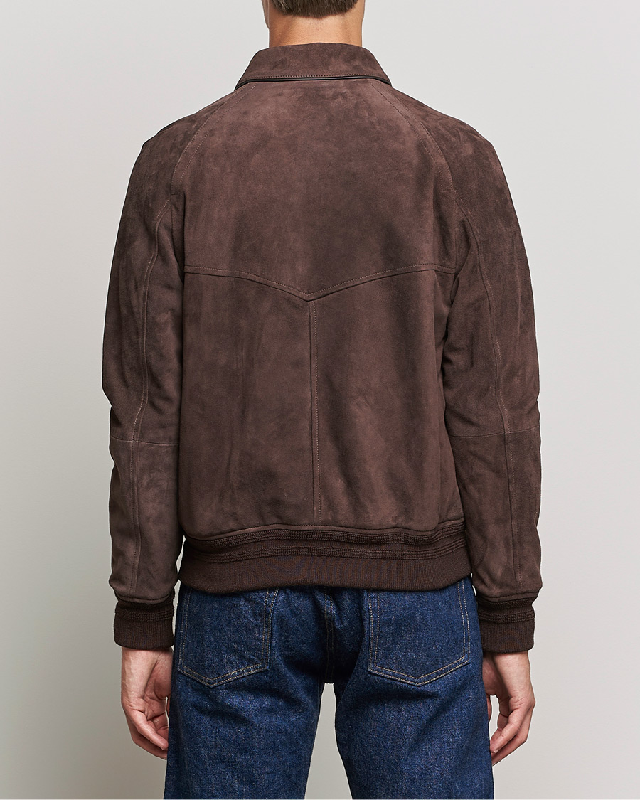 Herre | Jakker | Valstar | Suede Bomber Jacket Dark Brown