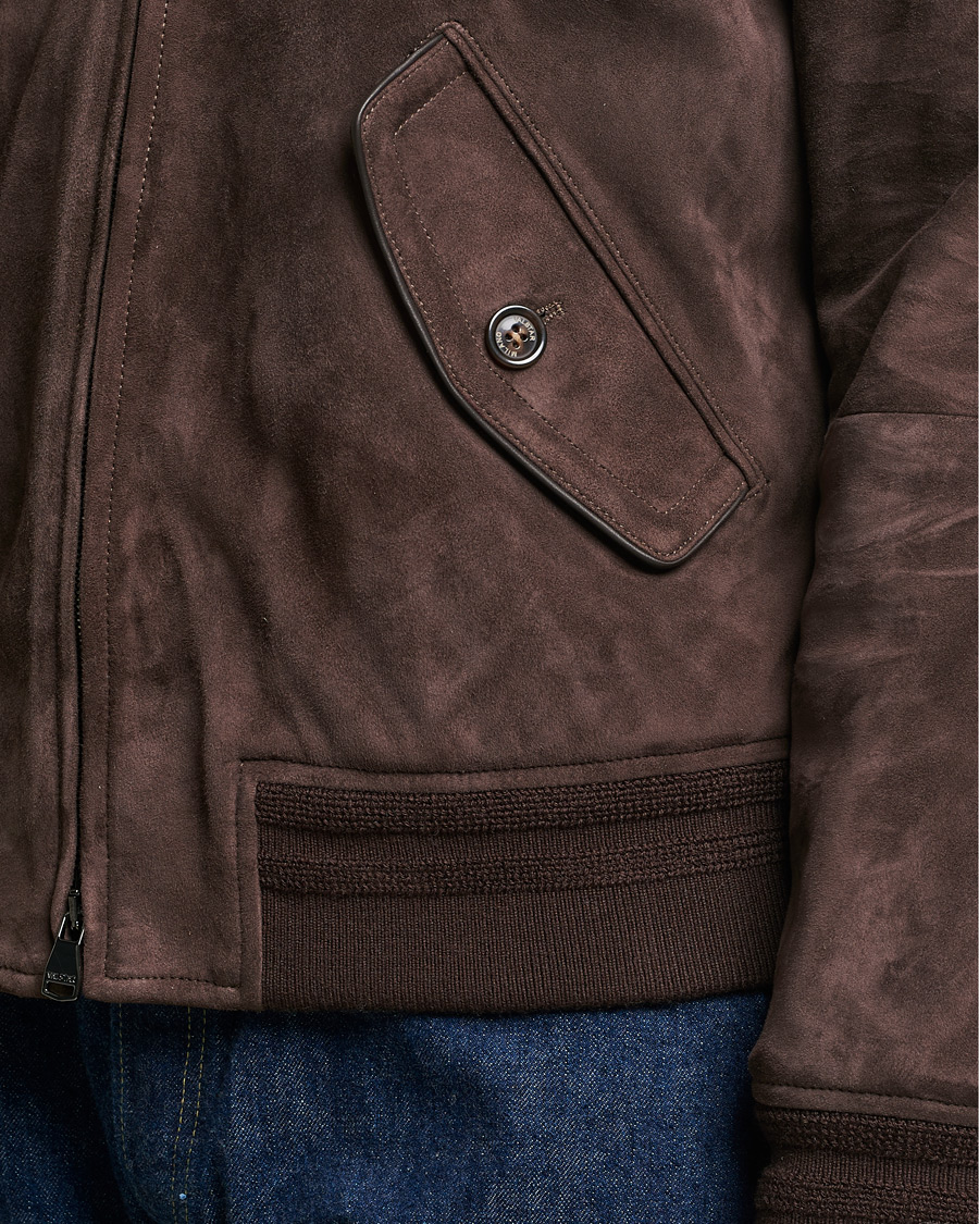 Herre | Jakker | Valstar | Suede Bomber Jacket Dark Brown