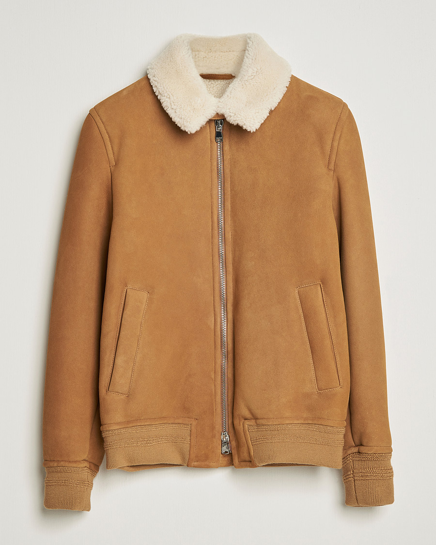 Herre | Jakker | Valstar | Shearling Flight Jacket Brown/Natural