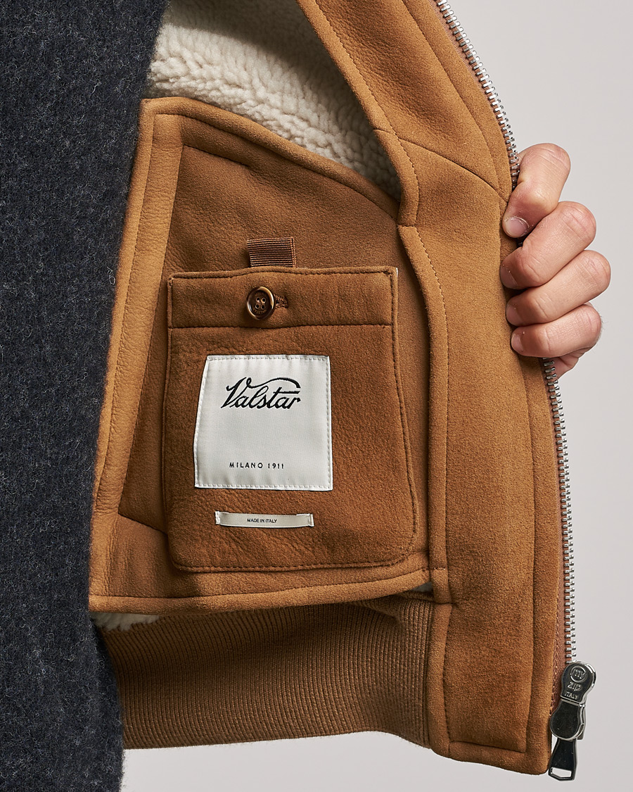 Herre | Jakker | Valstar | Shearling Flight Jacket Brown/Natural
