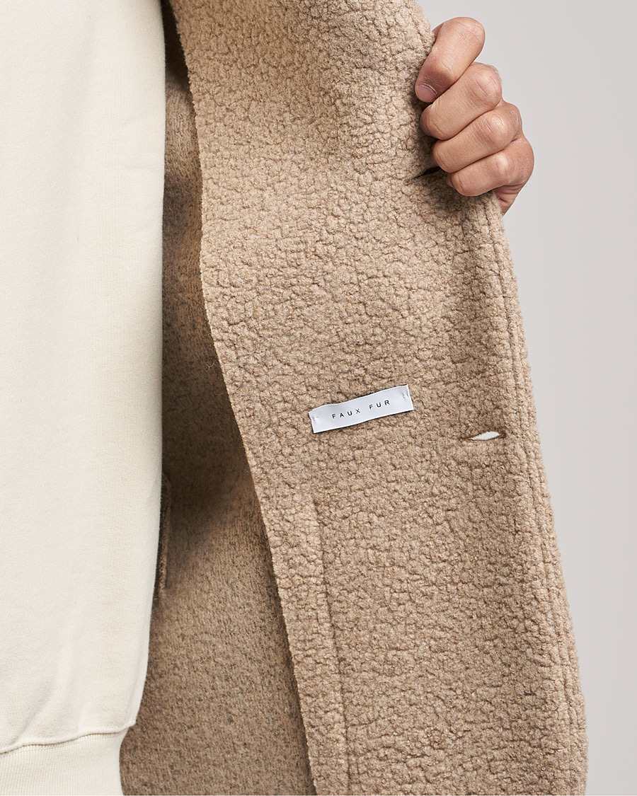 Herre | Skjorter | Harris Wharf London | Harrington Wool Boucleè Shirt Jacket Tan