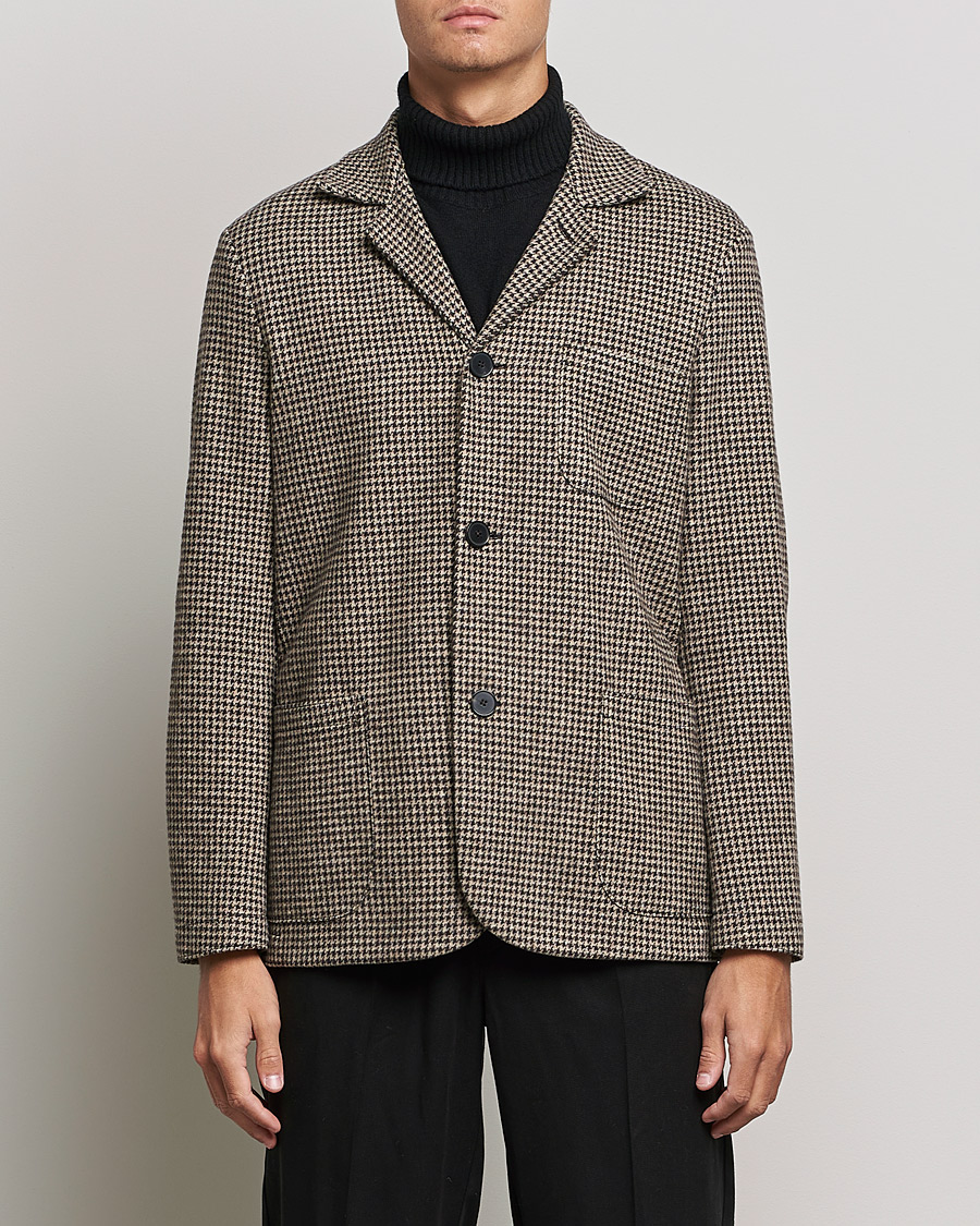 Herre | Blazere & jakker | Harris Wharf London | Dropped Shoulder Houndstooth Jacket Beige