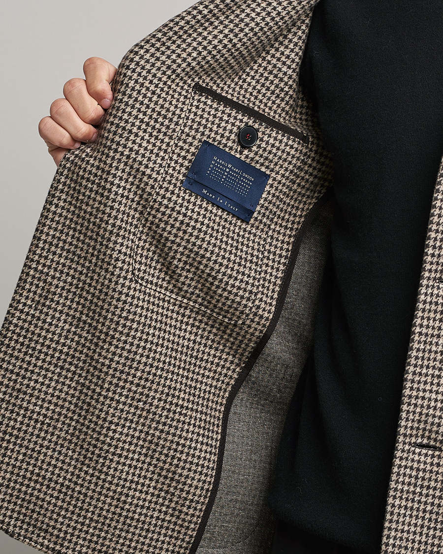 Herre | Blazere & jakker | Harris Wharf London | Dropped Shoulder Houndstooth Jacket Beige