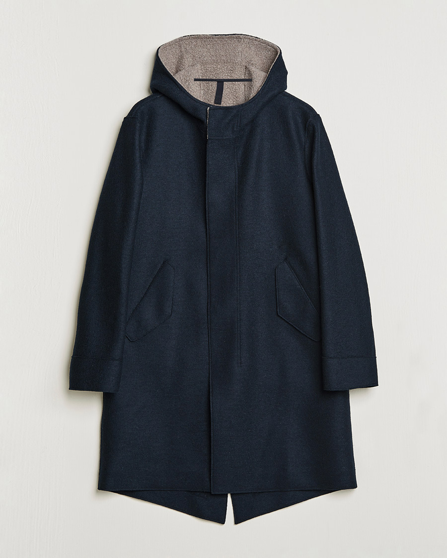 Herre | Jakker | Harris Wharf London | Fishtail Wool Parka Navy