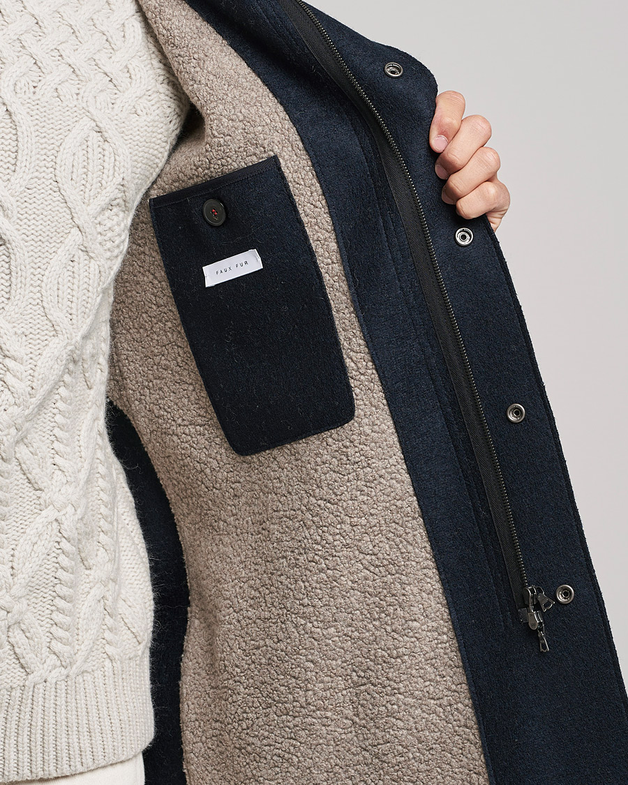 Herre | Jakker | Harris Wharf London | Fishtail Wool Parka Navy
