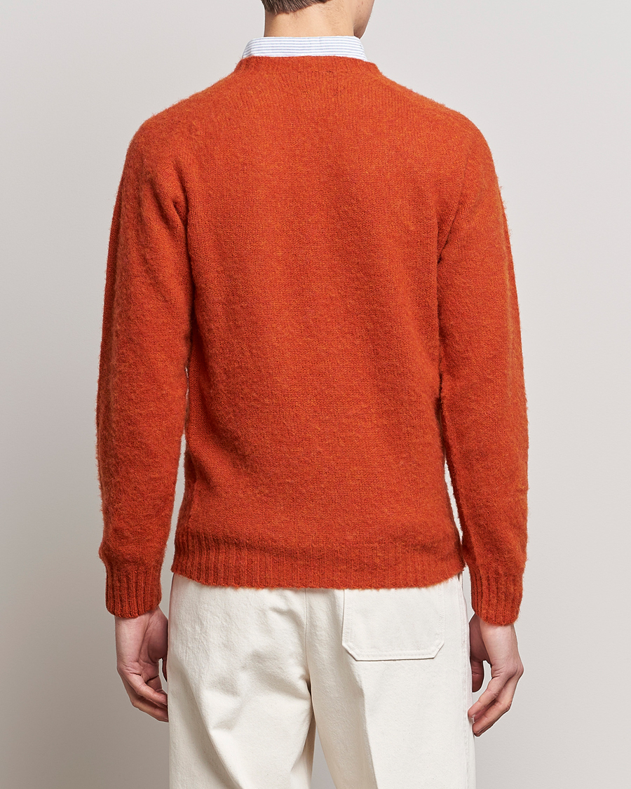 Herre | Trøjer | Drake's | Brushed Shetland Crew Orange