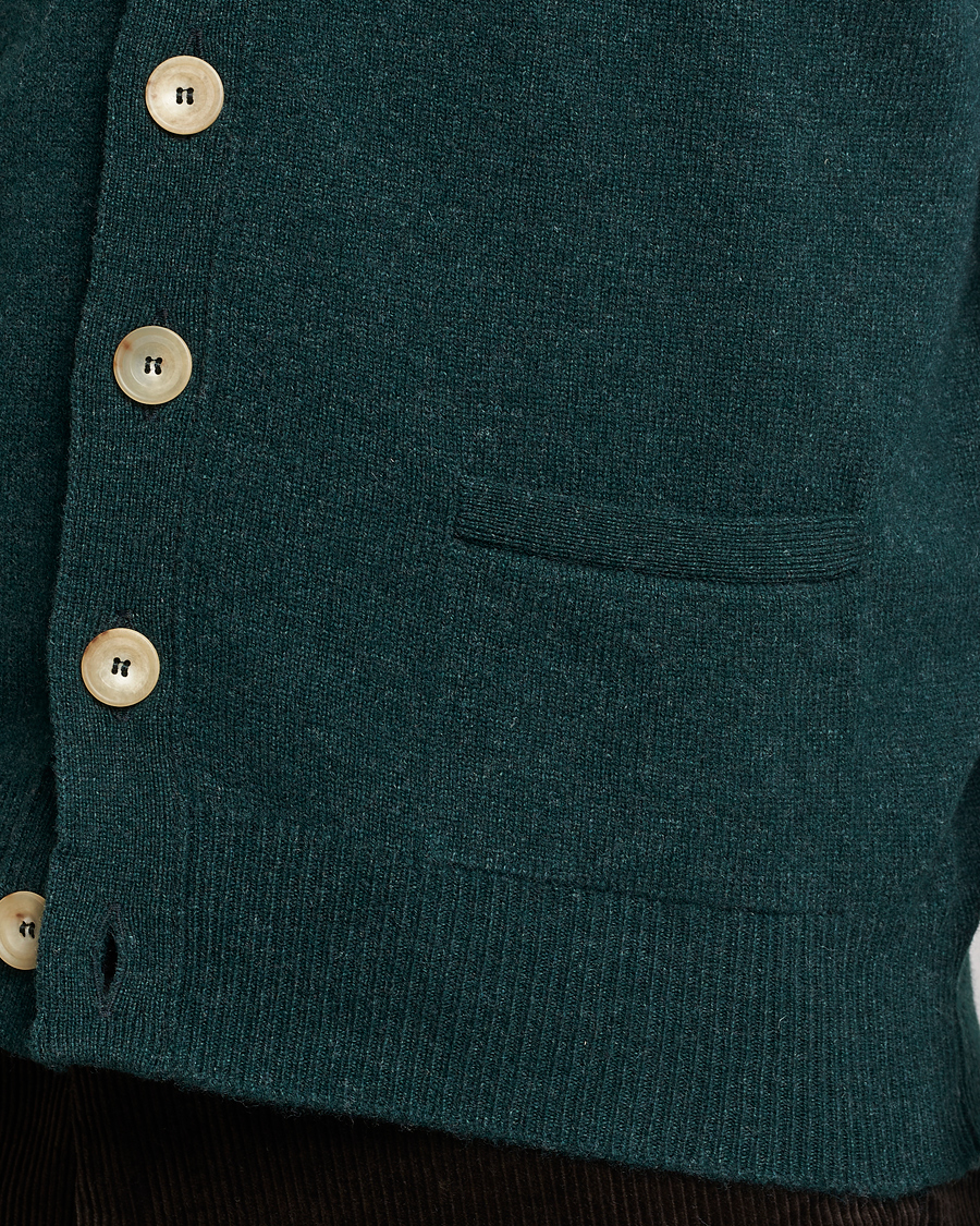 Herre | Trøjer | Drake's | Lambswool Vest Cardigan Green
