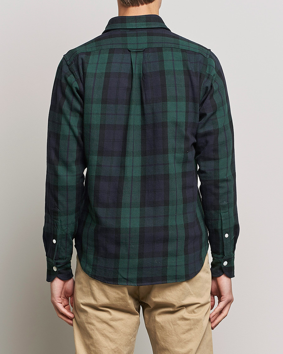 Herre | Skjorter | Drake's | Rugged Cotton Twill Work Shirt Navy